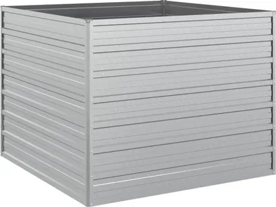 Zdjęcie produktu dla vidaXL Podwyższone łóżko ogrodowe 100x100x77 cm Stal ocynkowana Srebrny