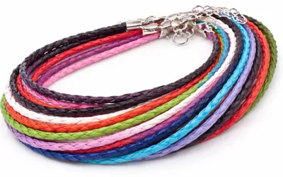 Lederhalskette geflochten, 10 Stück, 43 cm, DIY-Schmuckband mit Karabiner