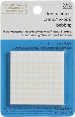 Image de Blocs-notes - Blocs-notes autocollants - Transparents pour prendre des notes - Blocs-notes quadrillés transparents - 5 x 5 cm - Blocs-notes transparents