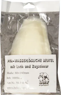 Produktbild von 100 PVA Beutel mit Loch Bag Bags Karpfen 80* 160