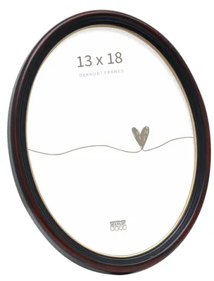 Ovale Fotolijst 18x24 cm, Schwarz, Kunststoff, Matt