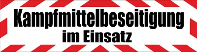 Produktbild von Magnetschild "Kampfmittelbeseitigungim Einsatz" mit Rahmen rot/schwarz 45 cm- Magnetfolie für Auto / LKW / Truck / Baustelle / Firma