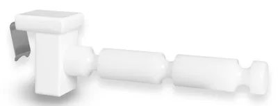 Produktbild von 4x Fensterhaken klemmbar mit Distanzhalter, Größe L in weiß, Dekohaken, Abstandshalter, Aufhänger für Fensterdekoration, Klemmbereich 10-27 mm
