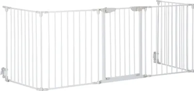 Image de Barrière pour chiens/parc pour chiots - 5 panneaux - 300 cm - Métal & Plastique - Blanc