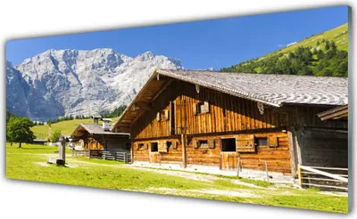 Produktbild von Acrylglasbilder 125x50 Wandbild Druck Haus Gebirge Landschaft