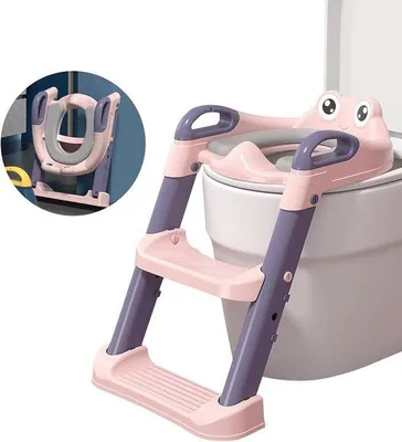 Productafbeelding van Famanu toiletbril voor het aanleren van hygiëne, met antislip trapje en verstelbare hoogte