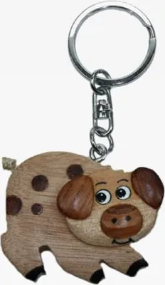 Produktbild von Schlüsselanhänger aus Holz - Schwein