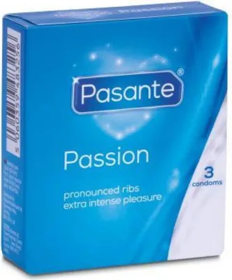 Produktbild von Pasante Ribbed Condoms 3pcs With Lubricant | Ribbed Condoms
