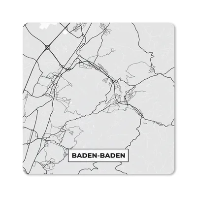 Produktbild von MuchoWow® Mauspad Mousepad Deutschland - Baden-Baden - Karte - Stadtplan - Wegbeschreibung 20x20 cm - Mousepads - Maus Mat - Pad - Mausunterlage - Desk Mat - Bureauartikeln