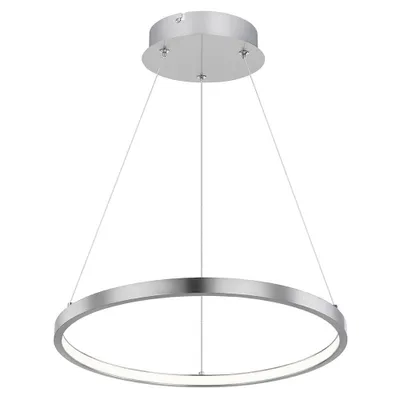 Produktbild von LED Hängeleuchte, Ring-Design, Nickel-matt, Opal, 38,5 cm