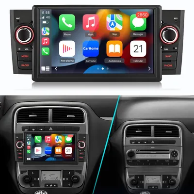 Produktbild von Einbau-Navigationsgeräte carplay android14 2+64G autoradio Für Fiat Linea Grande Punto 2007-2012 SWC WIFI DAB+ BT RDS FM