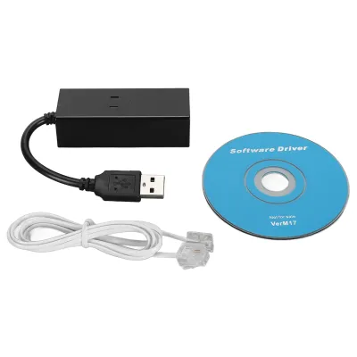Obrázok produktu pre Externý USB 56K dial-up faxový dátový modem, Plug & Play, pre počítače a notebooky, kompatibilný s Windows 10, 8, 7, Vista, XP a Linux