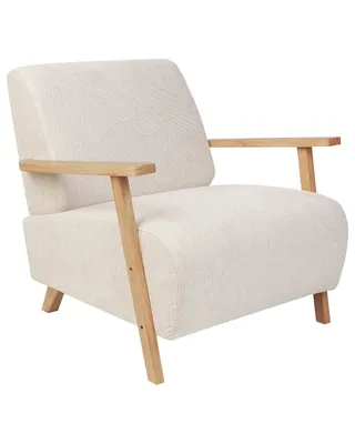 Produktbild von BELIANI Sessel Hellbeige u. Hellbraun aus Stoff mit Armlehnen Retro Stil Modern für Wohnzimmer Schlafzimmer Flur