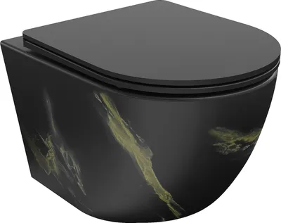 Produktbild von Mexen Lena WC-Schüssel Rimless mit softclose Slim-Sitz, Duroplast, schwarzer Stein - 30224098