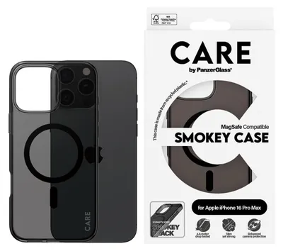 Obrázok produktu pre PanzerGlass CARE™ by ® Smokey Case w. Black MagSafe iPhone 16 Pro Max, Ochranný obal, Apple, Apple - iPhone 16 Pro Max, Čierna