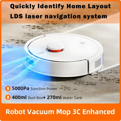 Produktbild von 3C Robot Odkurzacz i Mop Combo Domowy Środek Czyszczący Zamiatanie Ciągnięcie Ssanie Czyszczenie Podłogi LDS Inteligentna Planowana Aplikacja Ulepszone WiFi