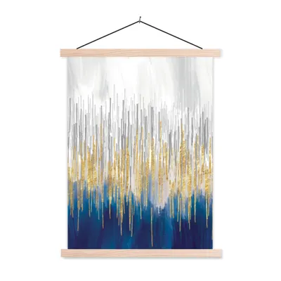 Produktbild von MuchoWow® Textilposter Abstrakt - Gemälde - Öl 60x80 cm mit holzfarbenen Rahmen - Wandbild