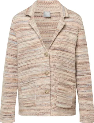 Produktbild von Rabe Damen Strickjacke Braun Größe 42 mit Stehkragen, Zwei-Wege-Reißverschluss und Steppfront