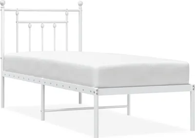 Obrázok produktu pre vidaXL Kovová posteľ bez matraca s čelom biela 75x190 cm