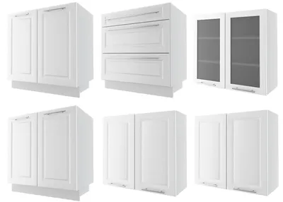 Immagine prodotto di Cucina singola Set di 6 mobili da cucina Elbing bianco opaco