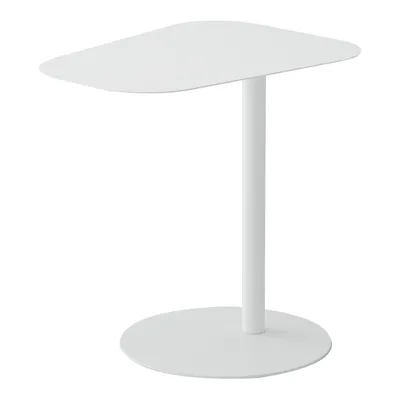 Produktbild von en.casa® Beistelltisch Balkontisch Nastätten, Weiß, Metall, 50x50x38cm, für Innen & Außen, Sockel Ø 35cm, Rohr Ø 3,8cm, pflegeleicht, stabil, einfache Montage
