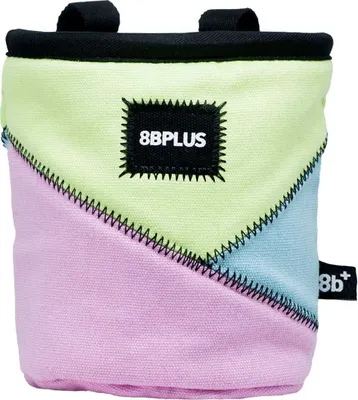 Chalkbag Probag von 8b+; in pastellfarbenem Design mit grünen; blauen und rosa Farbtönen.
