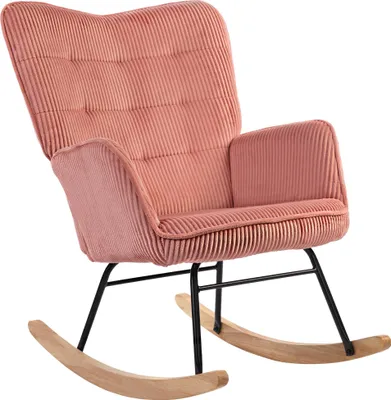 Produktbild von Schaukelstuhl, Relaxsessel, Schaukelsessel, belastbar bis 120 kg, Polyester, 98 x 71 x 101 cm, Rosa