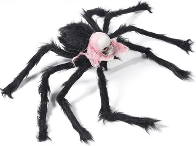 Obrázok produktu pre Simulovať Plush pavúk s penou Skull Head hračka pre party dekorácie Prop 75cm lebky pavúk ružový