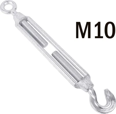 Produktbild von BAUSTER® Spannschloss Seilspanner Spannschraube Verzinkt Drahtseil 10mm Stahl Haken Öse 5-24mm