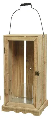 Productafbeelding van Houten Lantaarn van Pijnboom 40 cm voor Decoratie