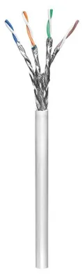 Imagen del producto de Goobay 93953, rollo de 100 metros de cable de red CAT 6, S/FTP (PiMF), color gris - Fabricado con aleación de cobre (CCA), calibre AWG 26/7 (multihilo)