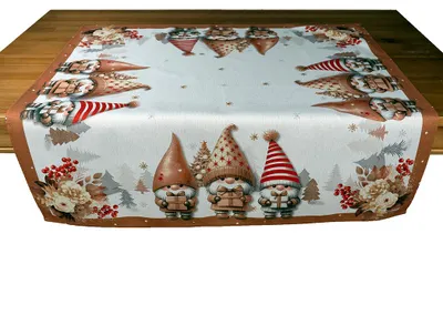 Produktbild von Tischdecke Tischläufer Druck Wichtel mit Polyester 85 x 85 cm