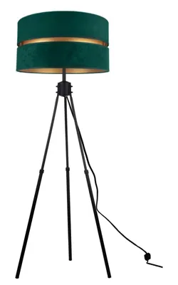 Image de Lampadaire Salon Vert foncé-Or Lampadaire Trépied Design Moderne E27 de la série N340 (N340-GG)