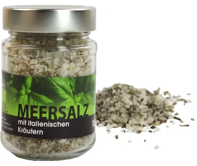 Produktbild von Meersalz mit Kräutern der Provence hausgemacht Vegan 155g