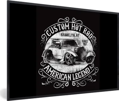 Produktbild von MuchoWow® MuchoWow® Gerahmtes Poster Mancave - Oldtimer - Auto - Retro 30x20 cm - Poster mit zchwarzem Bilderrahmen - Kunstdruck - Bild-Poster