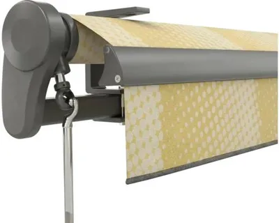 Produktbild von Soluna Gelenkarmmarkise Trend 3,5x2,5 Stoff Dessin J201 Gestell DB703 dunkelgrau Antrieb Links inkl. Motor, Wandschalter