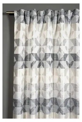 Produktbild von Vorhang mit verdeckten Schlaufen und Gardinenband, blickdicht und lichtdurchlässig, Jacquard-Rautenmuster, Grau, 140 x 245 cm