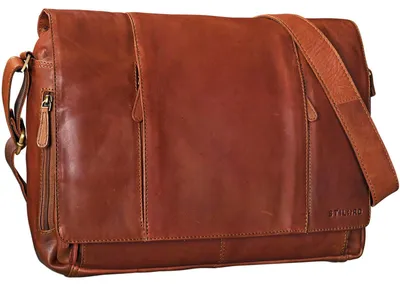 Immagine prodotto di Borsa a tracolla vintage in pelle per laptop da 15,6 pollici