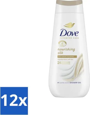 Image de Dove Crème de douche - Soins en soie - 225 ml - Pack avantage - 12 pièces