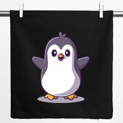 Produktbild von Huuraa Kissenbezug Pinguin Comic 40x40cm Black Baumwolle Dekokissenbezug Geschenkidee