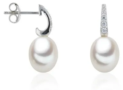 Produktbild von Luna-Pearls - 315.0467 - Ohrhänger - Damen - 925er Silber rhodiniert - Süßwasser-Zuchtperle und Zirkonia