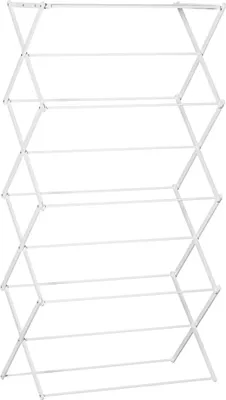 Image de Séchoir à linge pliable à 8 niveaux, en métal et plastique, blanc, 74 x 35 x 144 cm