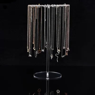 Produktbild von Acryl-Kettenständer – Schmuckhalter – Kettenständer – Organizer für Ohrringe/Armbänder – 18 Haken – 30 x 17,5 x 1 cm