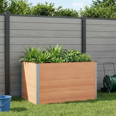 Obrázok produktu pre Maison Exclusive – Vyvýšený záhradný box, hnedý, 150 x 100 x 91 cm, vyrobený z WPC a hliníka