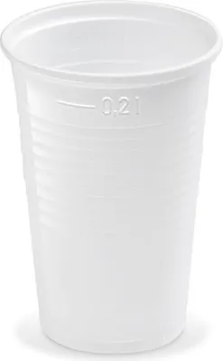 Zdjęcie produktu dla Biały plastikowy kubek 0,2 l, średnica 70 mm - 15 szt