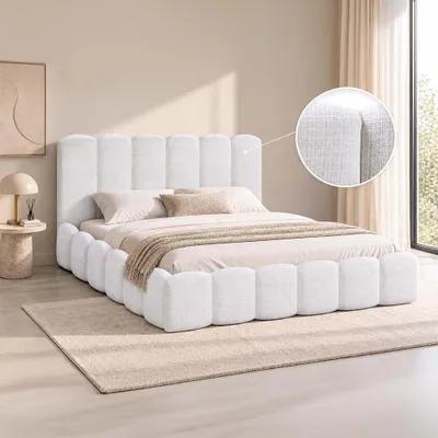 Produktbild von Milton & Oldbrook Japandi Doppelbett mit Stauraum 160 x 200 cm Fier Weiß