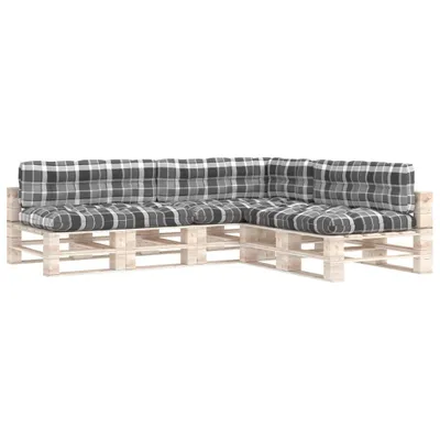 Produktbild von Palettensofa-Auflagen 7 Stk. Grau Karomuster