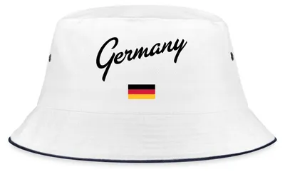 Produktbild von Spreadshirt Germany Schriftzug Deutschland Fan Fischerhut, L/XL (Caps), Weiß/Navy