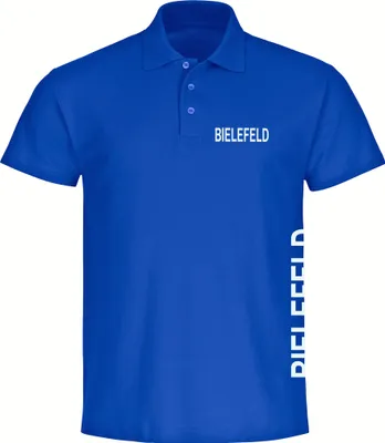 Produktbild von multifanshop Poloshirt - Bielefeld - Brust & Seite, blau, Größe M