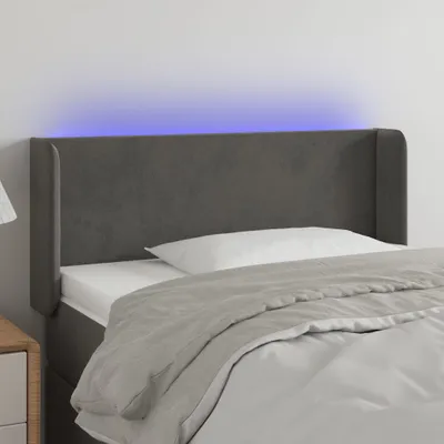 Produktbild von The Living Store LED Kopfteil Dunkelgrau 103x16x78/88 cm Samt